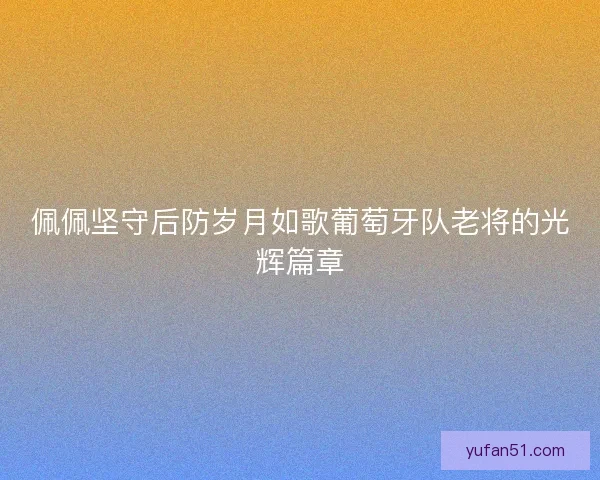 佩佩坚守后防岁月如歌葡萄牙队老将的光辉篇章